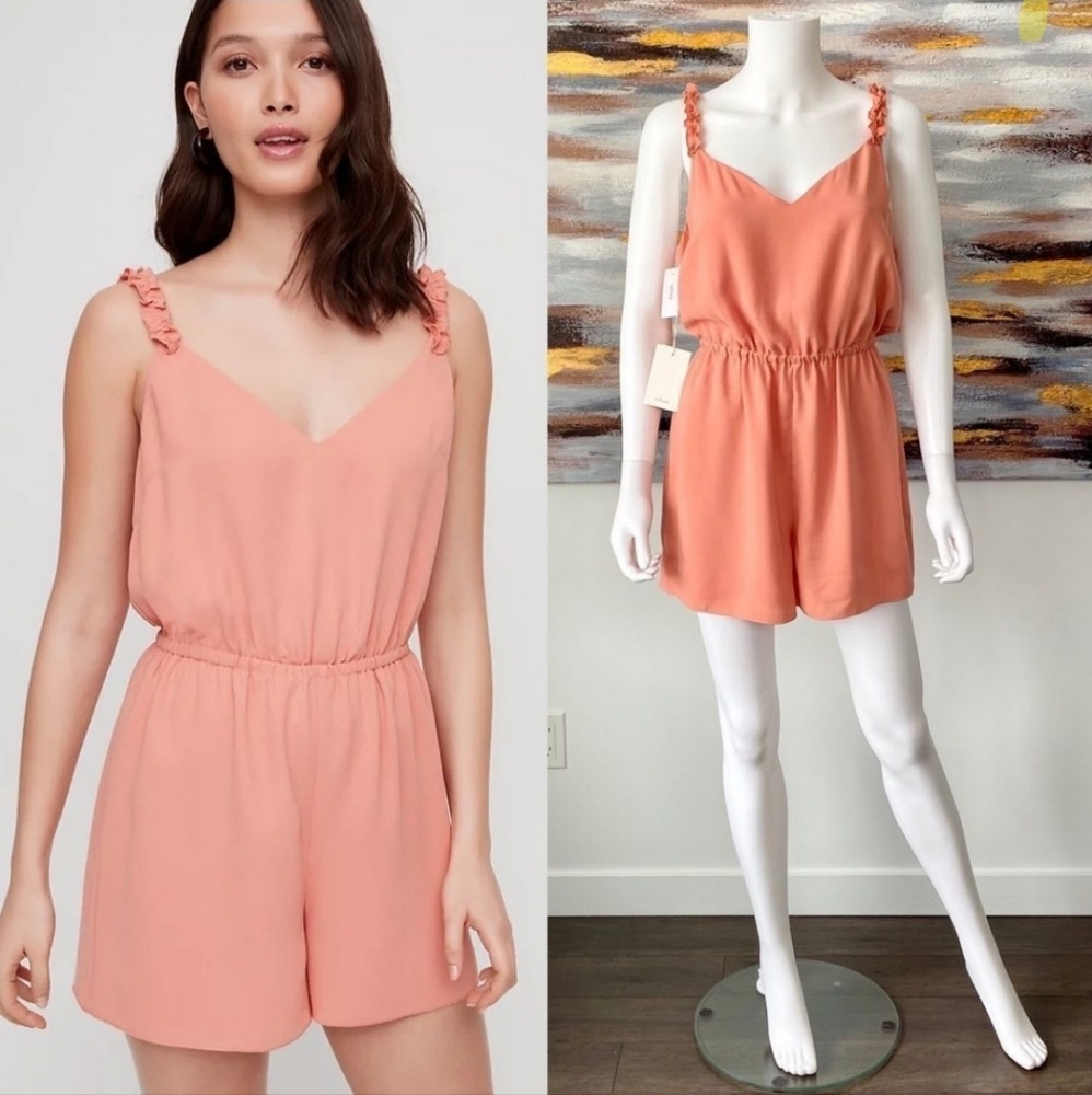 ARITZIA Wilfred Melodie Romper in Tawny Orange Size M